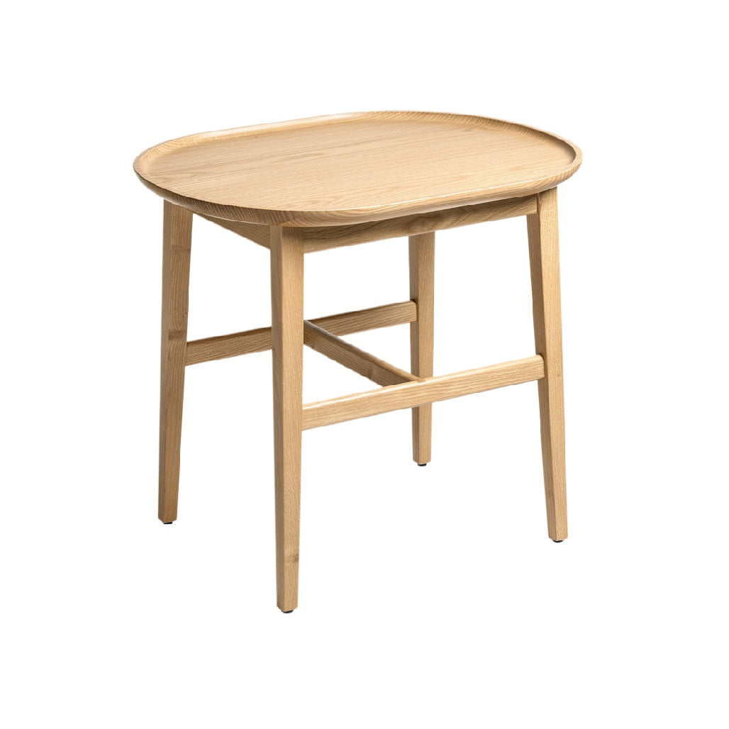 Minimalist Wooden Oval Table with Four Legs
